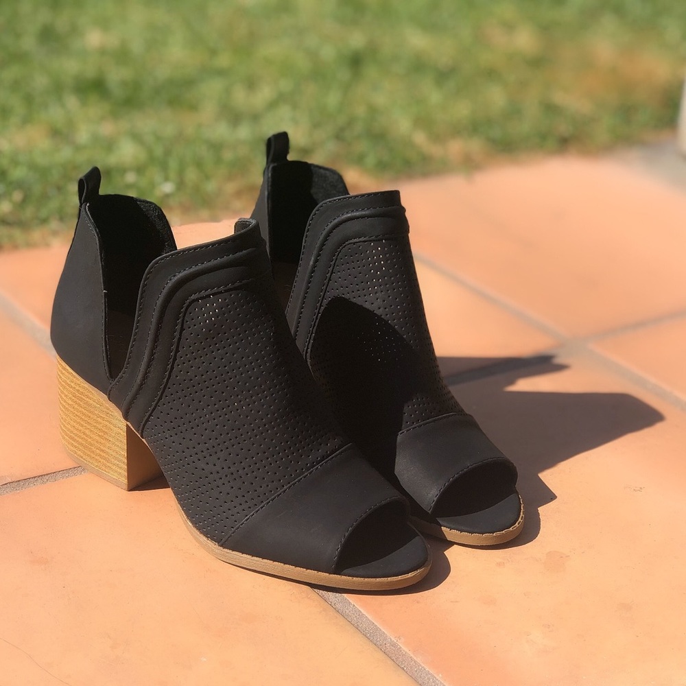 Peep Toe Ankle Boots - Picture 1 of 3